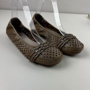 Rieker Tan Perforated Flats Loafers